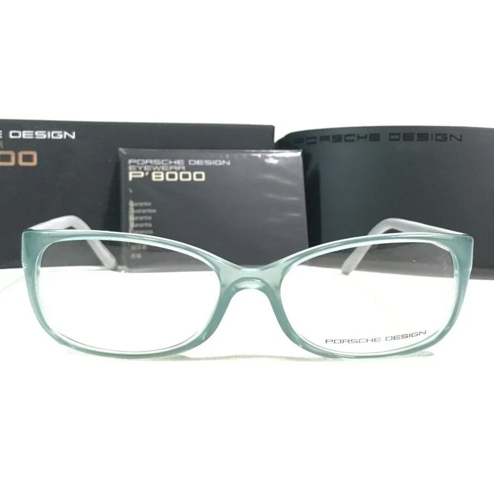 Porsche Design Eyeglasses Frames P8247 B Grey Clear Green Cat Eye 55-16-135